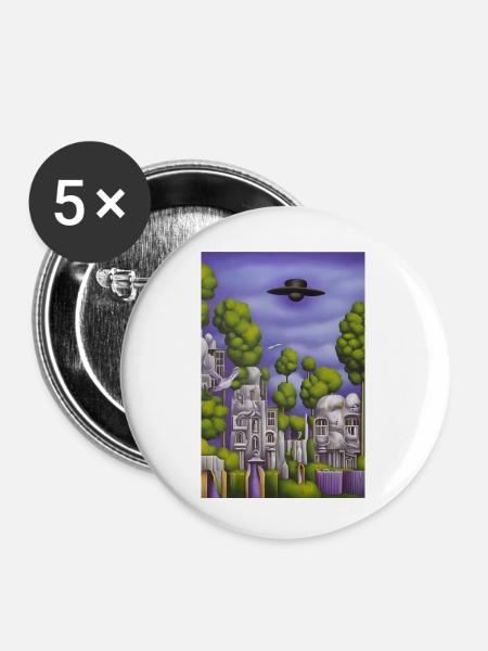 Bäume vor Himmel - Buttons klein 25 mm (5er Pack) - Weiß
