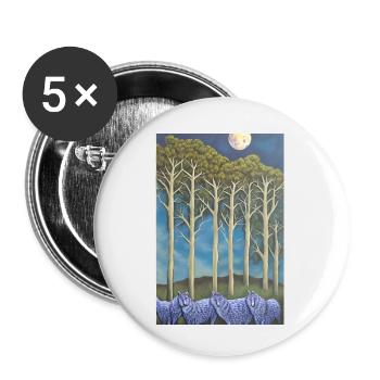 Wölfe auf der Allee - Buttons klein 25 mm (5er Pack) - Weiß - Vorne