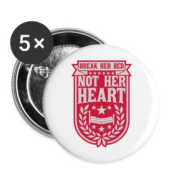 break her bed Zitat - Buttons klein 25 mm (5er Pack) - Weiß - Vorne