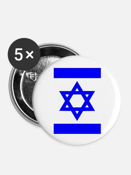 israel - Buttons klein 25 mm (5er Pack) - Weiß