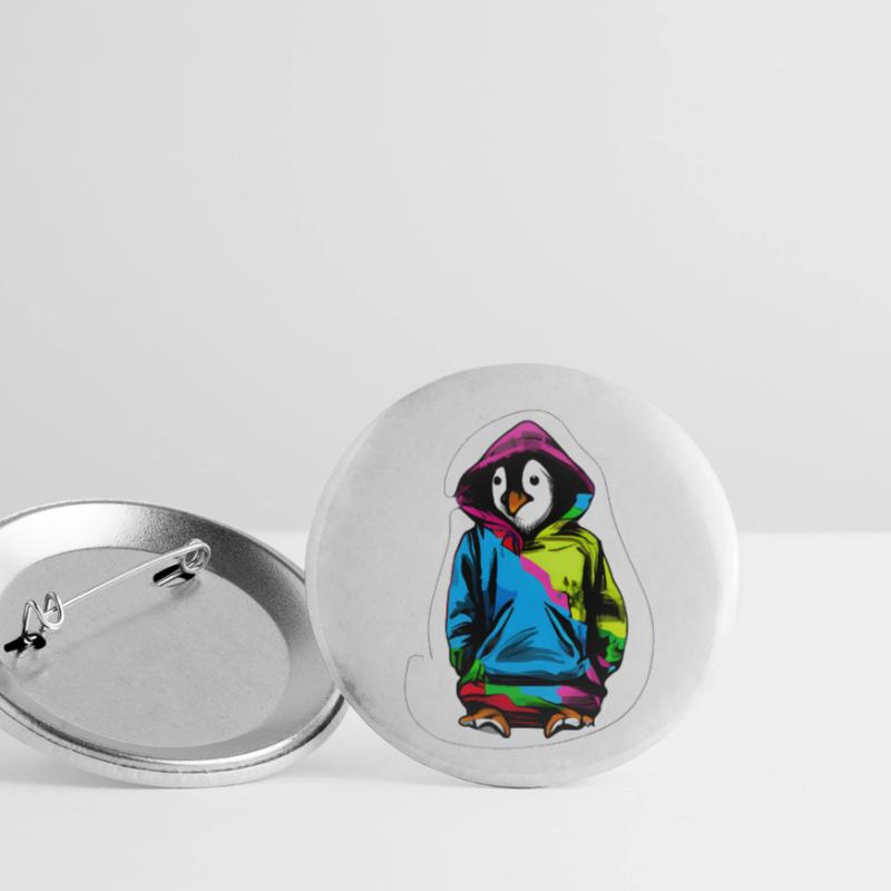 Süßer Pinguin mit Bunten Pullover Buttons klein 25 mm (5er Pack)
