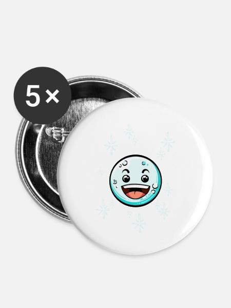 Schneeball #1/9 - Buttons klein 25 mm (5er Pack) - Weiß