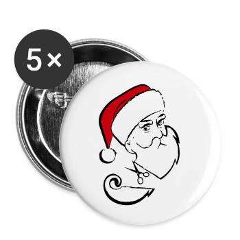 Santa Claus Beard Cutting - Buttons small 1''/25 mm (5-pack) - white - Front