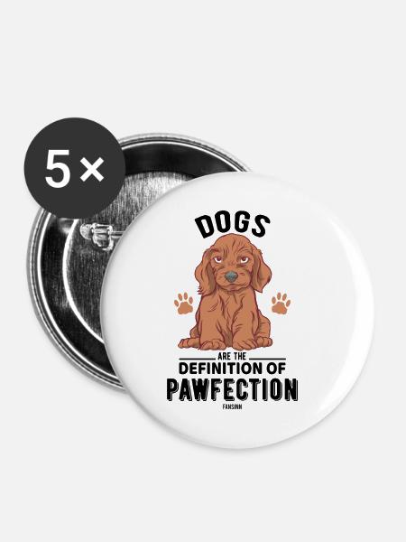 süßer Hund - Buttons klein 25 mm (5er Pack) - Weiß