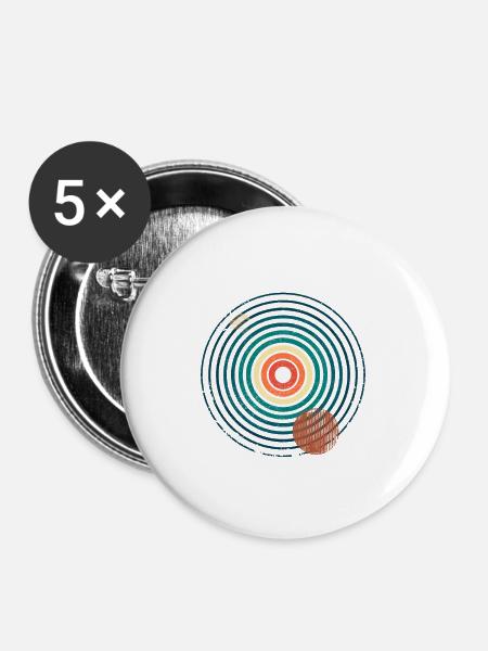 Retro Abstract 3 - Buttons klein 25 mm (5er Pack) - Weiß