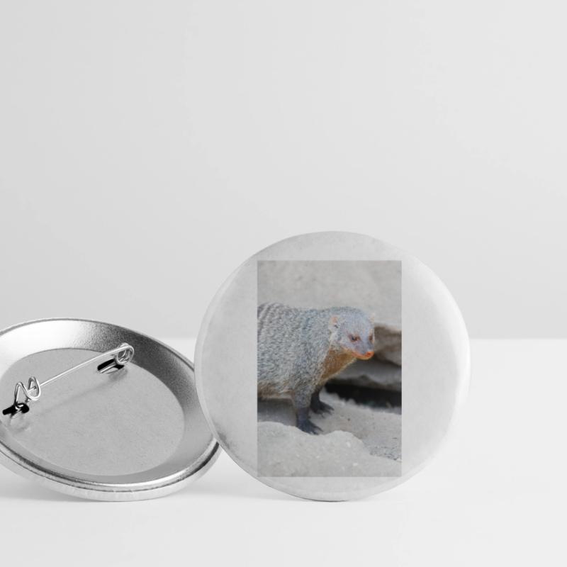 Gebänderte Manguste oder Zebramanguste Buttons klein 25 mm (5er Pack)