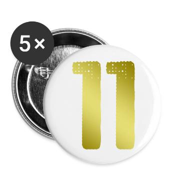 11 Number jersey - Buttons small 1''/25 mm (5-pack) - white - Front