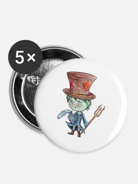 Tierkreis: Wassermann - Buttons klein 25 mm (5er Pack) - Weiß