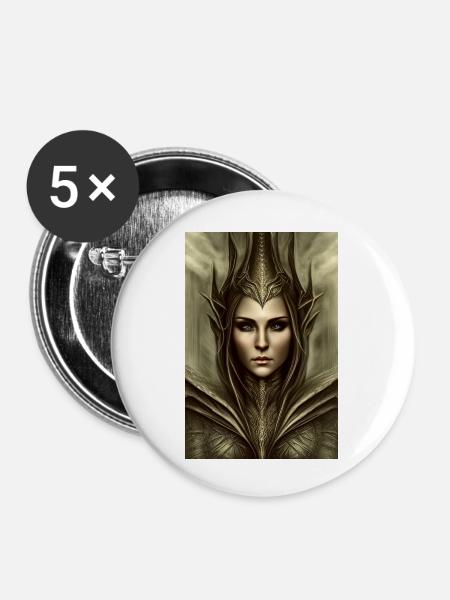 Gothic Goodnes - Buttons klein 25 mm (5er Pack) - Weiß