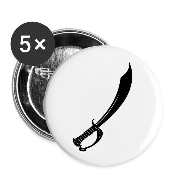 Épée - Lot de 5 petits badges (25 mm) - blanc - Devant