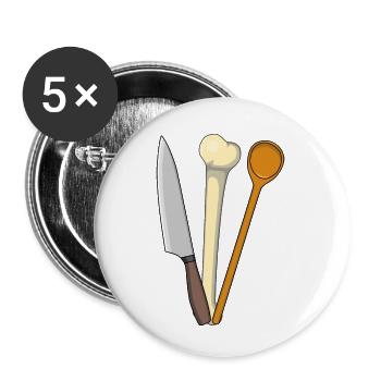 Meat Kitchen Cooking Spoon Bone Kitchen Knife - Buttons small 1''/25 mm (5-pack) - white - Front