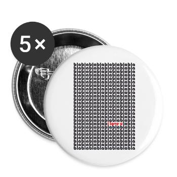 blabla ilove you - bla bla i love u - Buttons klein 25 mm (5er Pack) - Weiß - Vorne