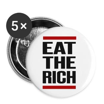 eat the rich - Buttons klein 25 mm (5er Pack) - Weiß - Vorne