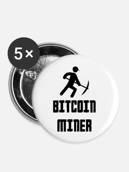 Bitcoin Trading Crypto Aktien - Buttons klein 25 mm (5er Pack) - Weiß