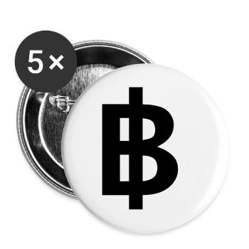 Baht Domains - Buttons small 1''/25 mm (5-pack) - white - Front