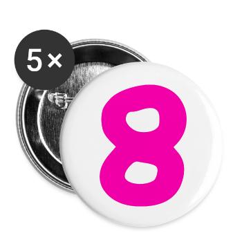 8 Jahre Geburtstag pink - Buttons klein 25 mm (5er Pack) - Weiß - Vorne
