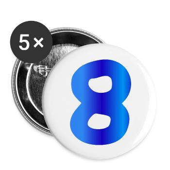 8 Jahre Geburtstag blue - Buttons klein 25 mm (5er Pack) - Weiß - Vorne