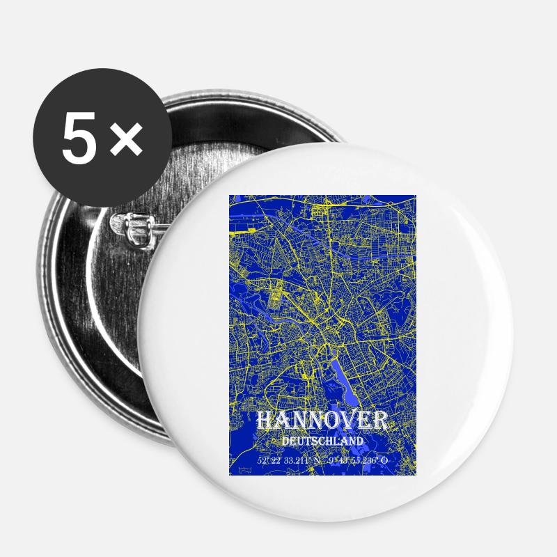 Nachtblaue moderne ästhetische Hannover - Buttons klein 25 mm (5er Pack) - Weiß