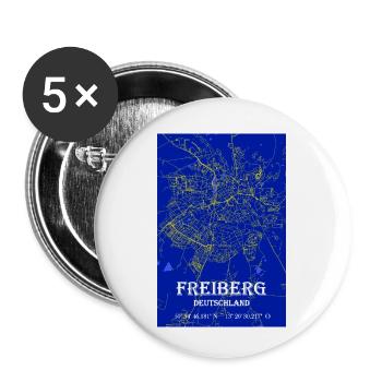 Nachtblaue moderne ästhetische Freiberg Stadtkarte - Buttons klein 25 mm (5er Pack) - Weiß - Vorne