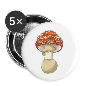 Pilz - Buttons klein 25 mm (5er Pack) - Weiß - Vorne