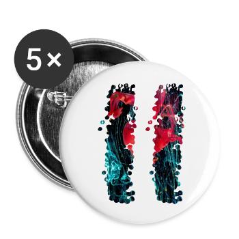 Retro Style - Buttons klein 25 mm (5er Pack) - Weiß - Vorne