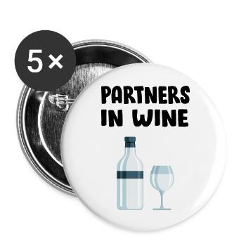 Bier Wein Whiskey Schnaps Alkohol - Buttons klein 25 mm (5er Pack) - Weiß - Vorne