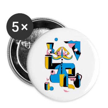 Character ireal - Buttons small 1''/25 mm (5-pack) - white - Front