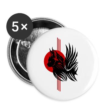 Fantasy Full Moon Cat Mom - Buttons small 1''/25 mm (5-pack) - white - Front