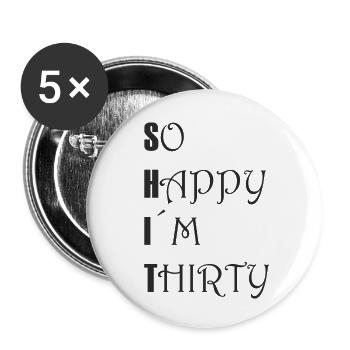 shit - Buttons klein 25 mm (5er Pack) - Weiß - Vorne