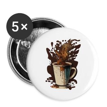 Kaffee Zeit! - Buttons klein 25 mm (5er Pack) - Weiß - Vorne