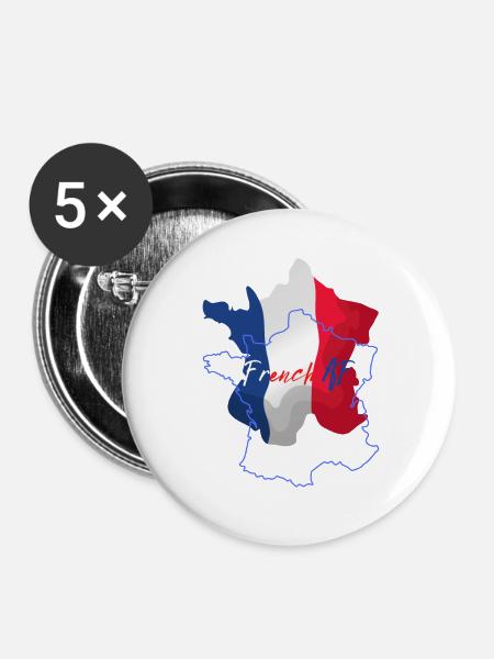 Französisch As Fk - Buttons klein 25 mm (5er Pack) - Weiß