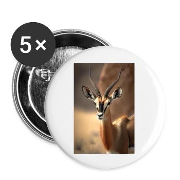 Gazelle safari Afrique animal - Lot de 5 petits badges (25 mm) - blanc - Devant