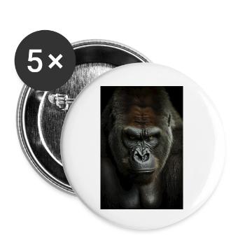 Gorilla Affe Cool - Buttons klein 25 mm (5er Pack) - Weiß - Vorne