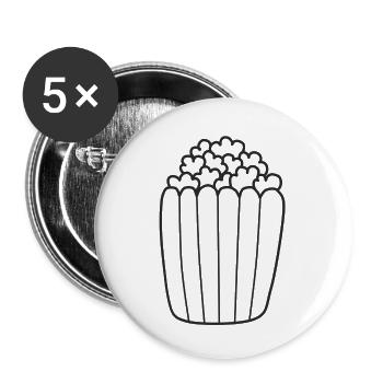 Pop-corn - Lot de 5 petits badges (25 mm) - blanc - Devant