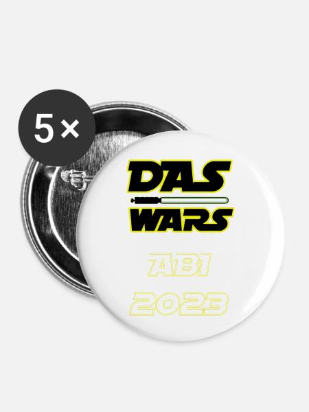 Abitur 2023 - Buttons klein 25 mm (5er Pack) - Weiß