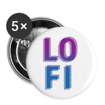 Lo Fi Chill Music, Deep House, Hip Hop Beats - Buttons klein 25 mm (5er Pack) - Weiß - Vorne