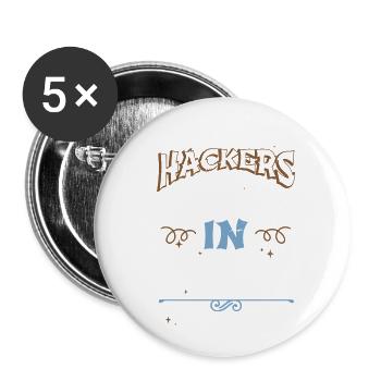 hacker fans computer funny equestrian hacking code - Buttons klein 25 mm (5er Pack) - Weiß - Vorne