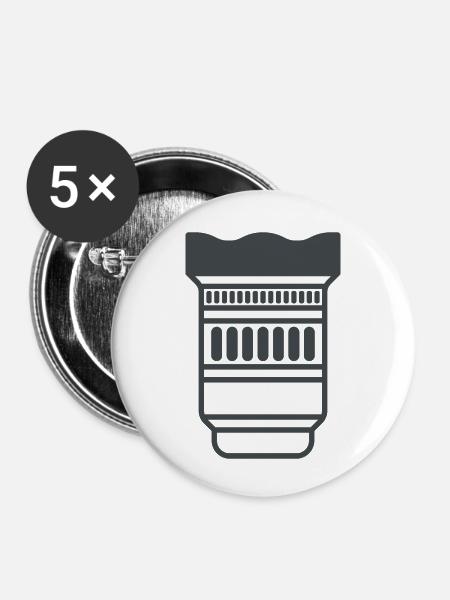 Kameraobjektiv - Buttons klein 25 mm (5er Pack) - Weiß