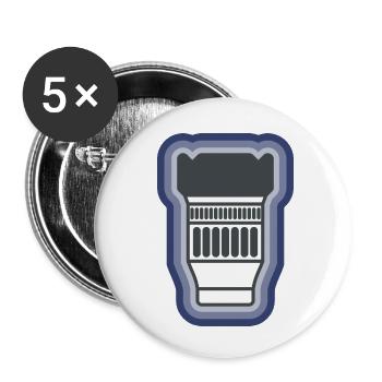 Objectif de caméra - Lot de 5 petits badges (25 mm) - blanc - Devant