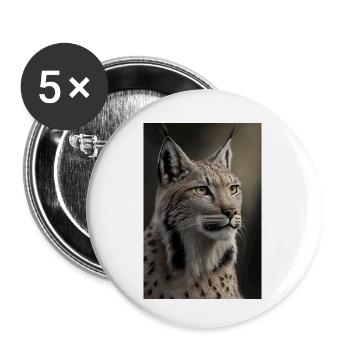 Lynx Wildcat - Buttons small 1''/25 mm (5-pack) - white - Front