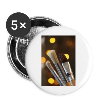 Close-up brush with bokeh - Buttons small 1''/25 mm (5-pack) - white - Front