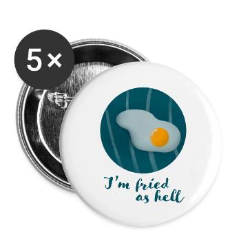 Fried as hell - Buttons small 1''/25 mm (5-pack) - white - Front