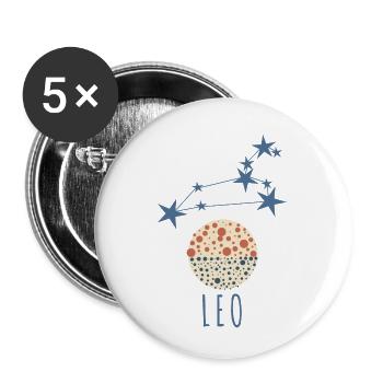 La constellation du Lion - Lot de 5 petits badges (25 mm) - blanc - Devant