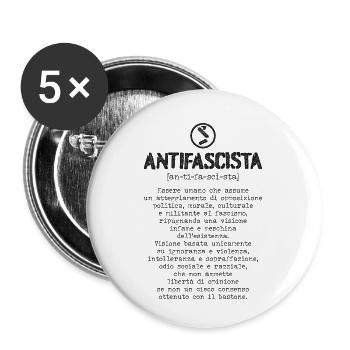 Antifaschistische Definition - Buttons klein 25 mm (5er Pack) - Weiß - Vorne