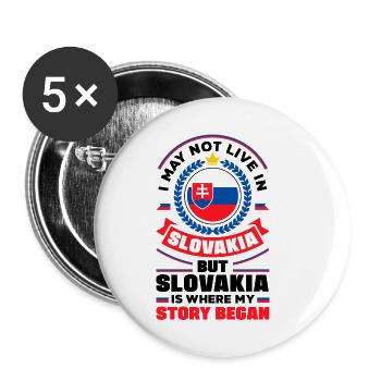 Slowakische Slowakei Slowakische Flagge Zitat - Buttons klein 25 mm (5er Pack) - Weiß - Vorne