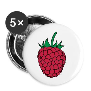 Himbeere Verkleidung Himbeer Style Himbeeren Berry - Buttons klein 25 mm (5er Pack) - Weiß - Vorne