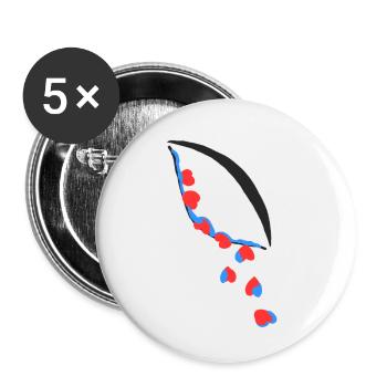 Ojolagrimas Amore - Lot de 5 petits badges (25 mm) - blanc - Devant