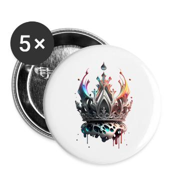 Couronne fondante - Lot de 5 petits badges (25 mm) - blanc - Devant