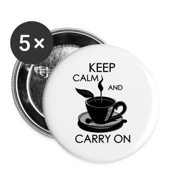 Ruhe bewahren und weitermachen - Buttons klein 25 mm (5er Pack) - Weiß - Vorne