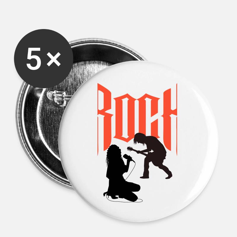 Sänger und Gitarrist - Buttons klein 25 mm (5er Pack) - Weiß